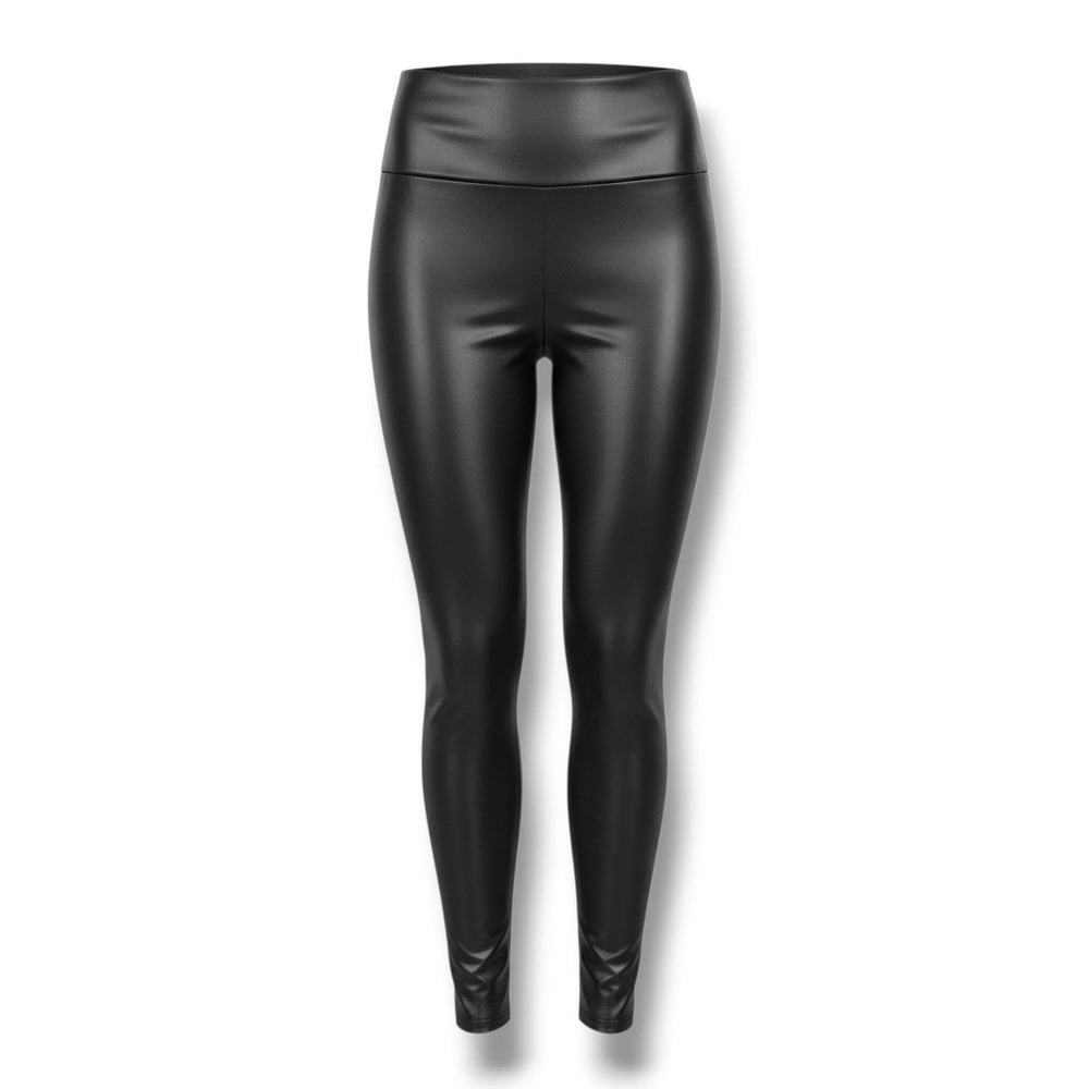 Forever 21 Faux Leather Leggings Black Medium High Waisted Stretchy Skinny Pants